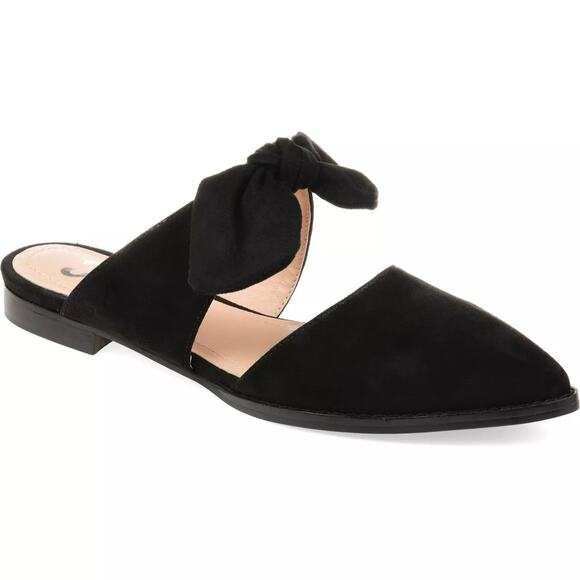 Journee Collection Women Telulah Pointed Toe Mule Flats Size US 6.5N Black - Picture 1 of 6